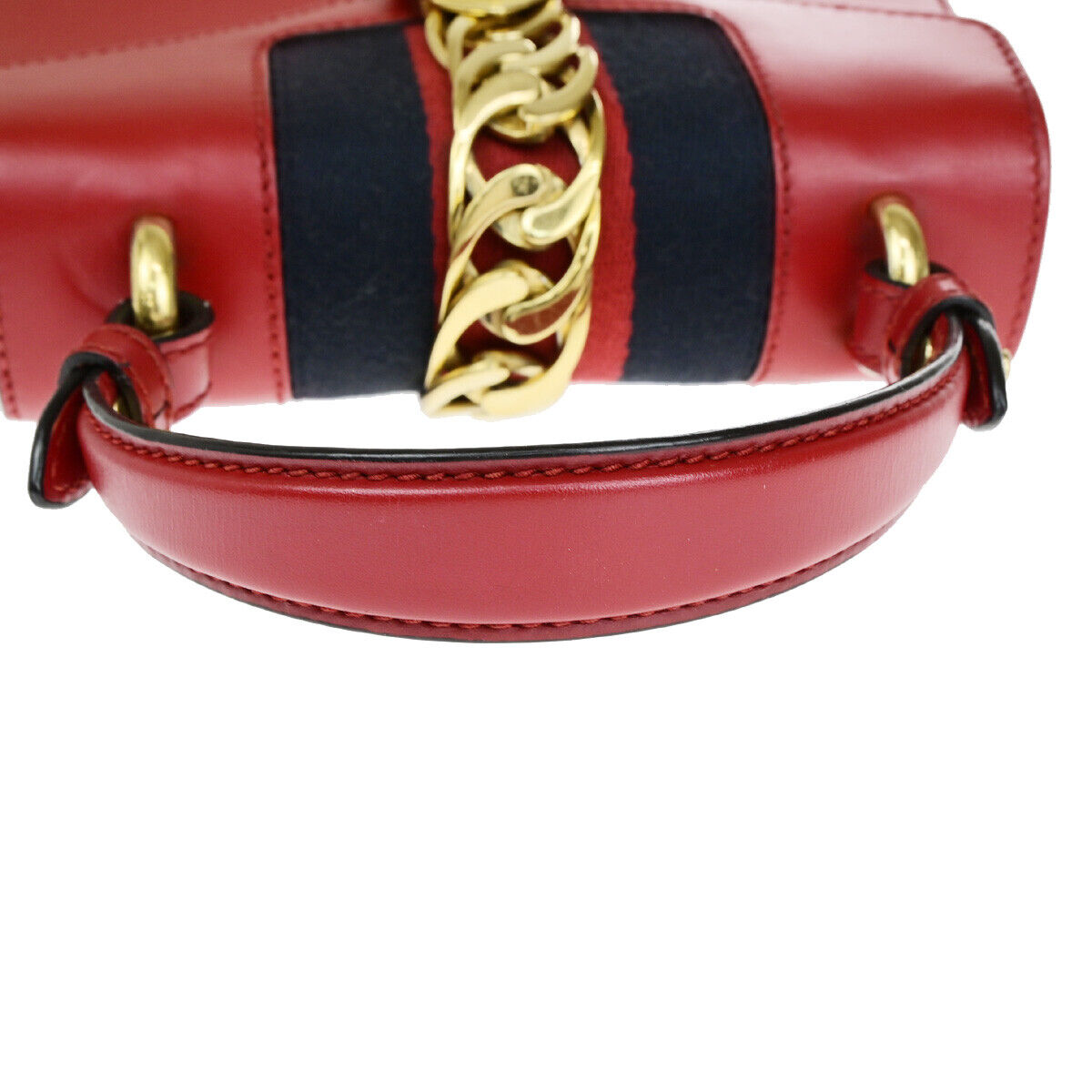 Gucci Sylvie Red Leather Hand Bag