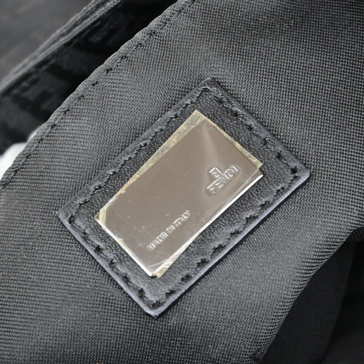 Fendi Zucchino Black Canvas Shoulder Bag