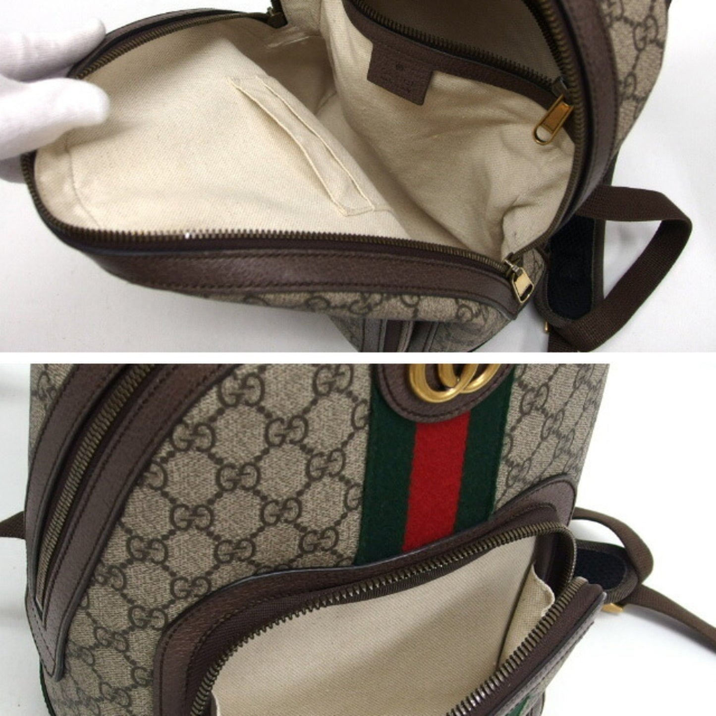 Gucci Ophidia Beige Canvas Backpack Bag