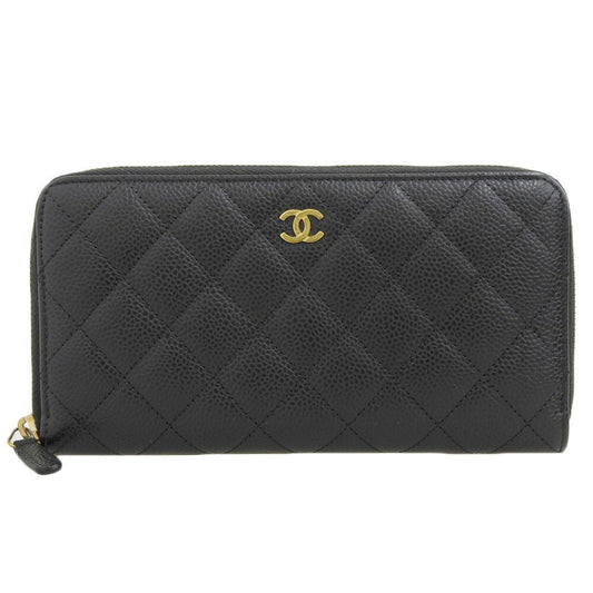 Chanel Coco Mark Black Leather Wallet Accessories