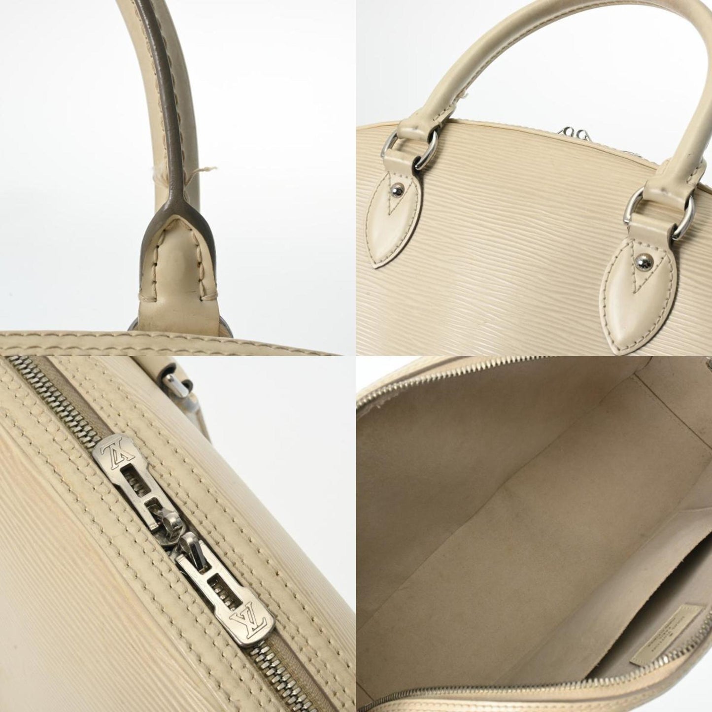 Louis Vuitton Jasmine Ecru Leather Hand Bag