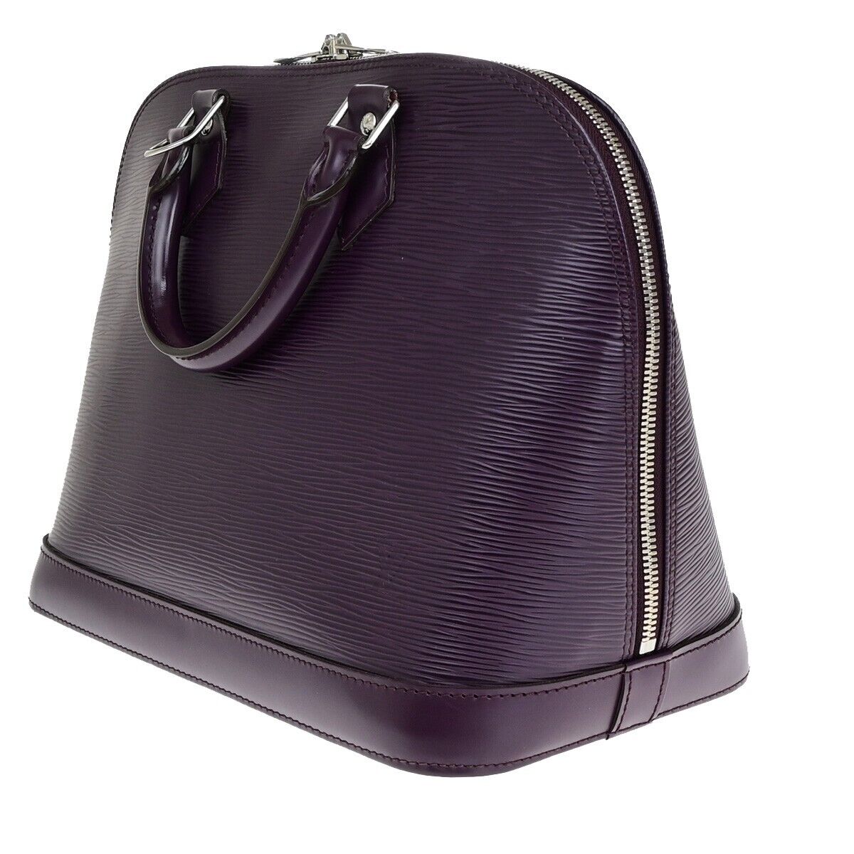 Louis Vuitton Alma Purple Leather Hand Bag