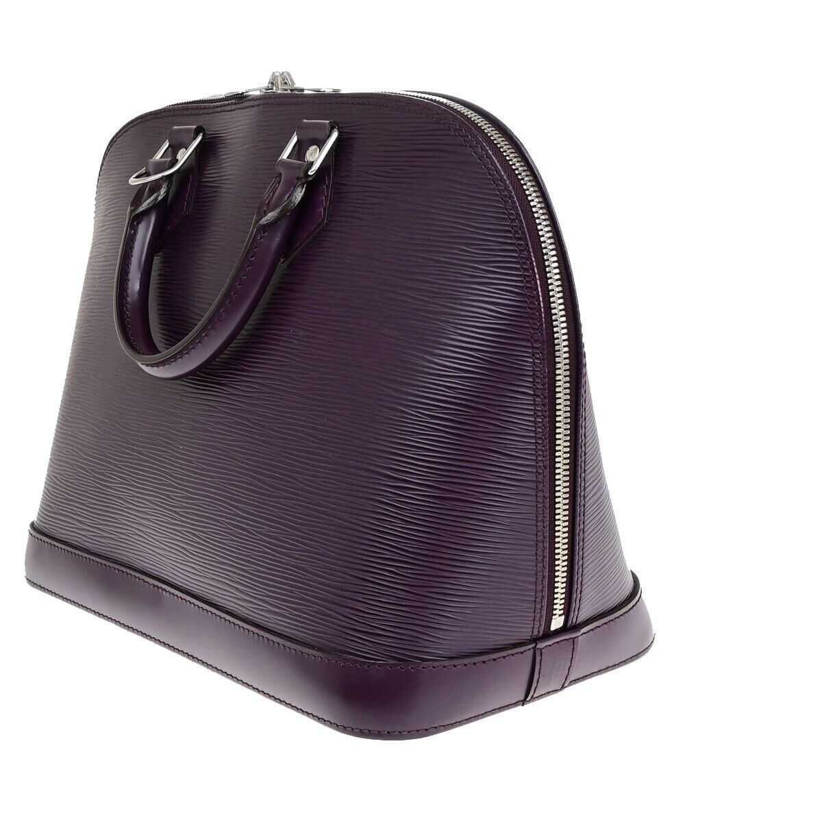 Louis Vuitton Alma Purple Leather Hand Bag