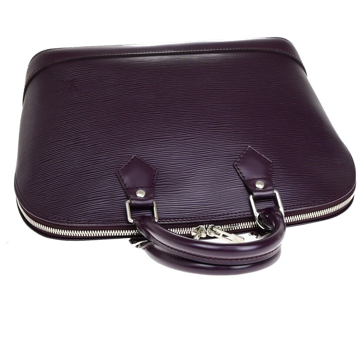 Louis Vuitton Alma Purple Leather Hand Bag