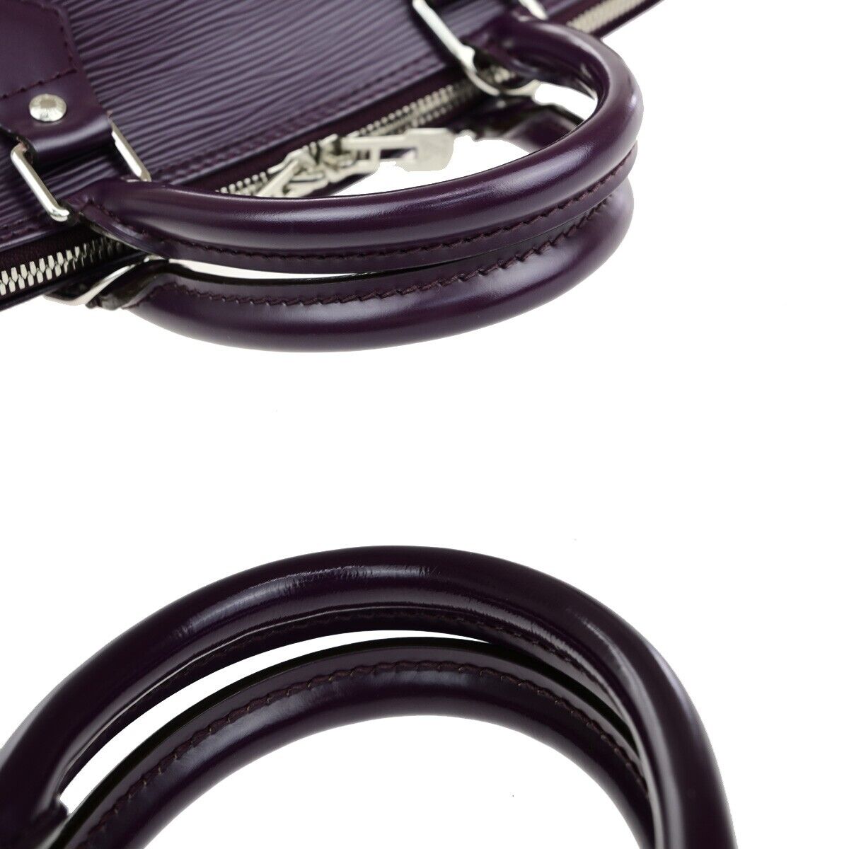 Louis Vuitton Alma Purple Leather Hand Bag