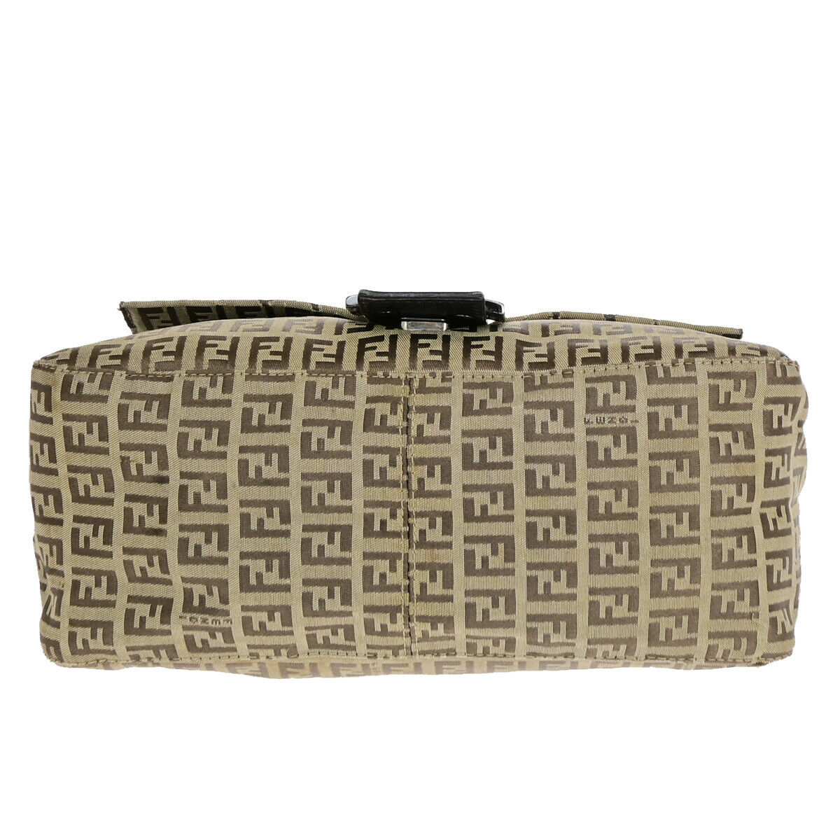 Fendi Mamma Baguette Beige Canvas Shoulder Bag