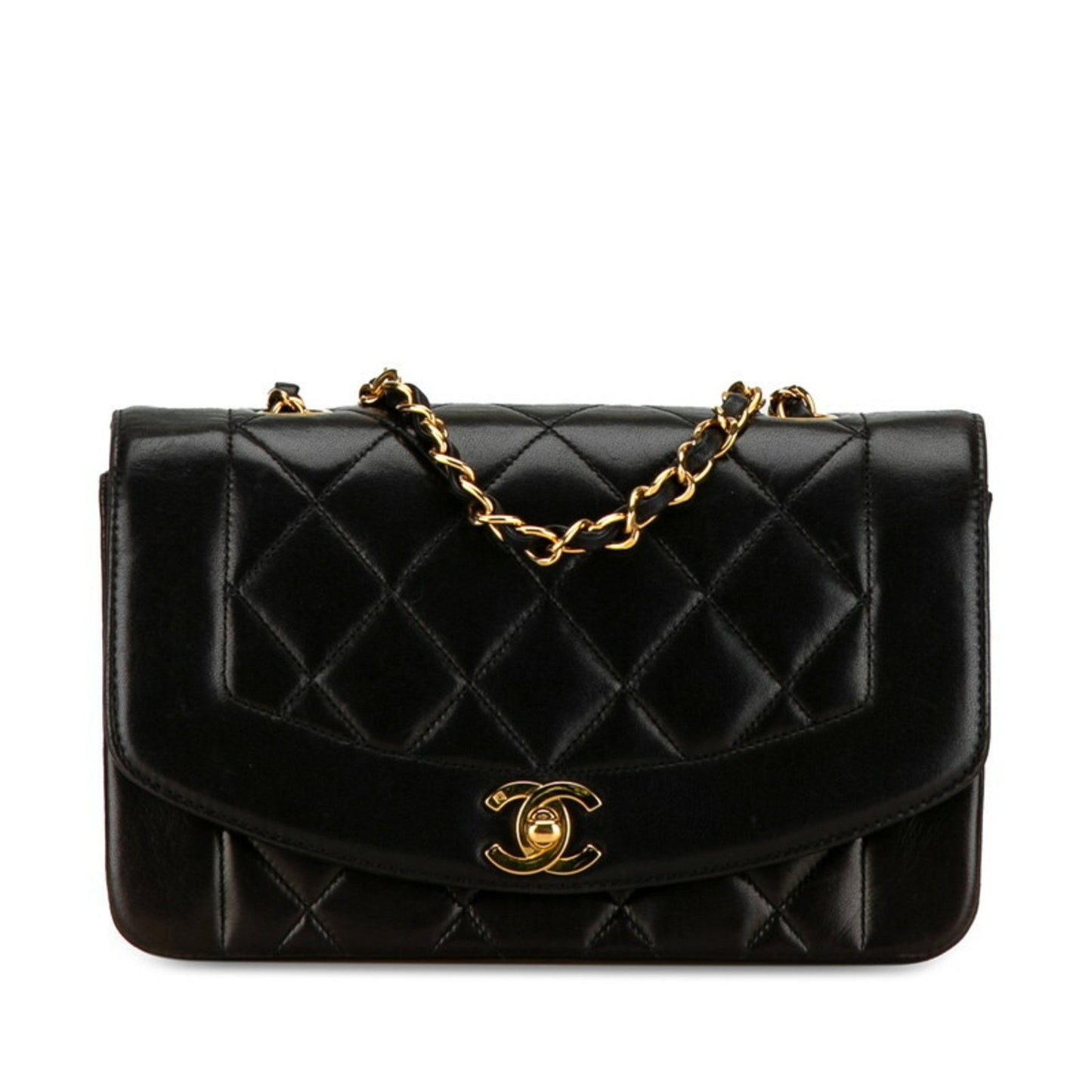 Chanel Diana Black Leather Shoulder Bag