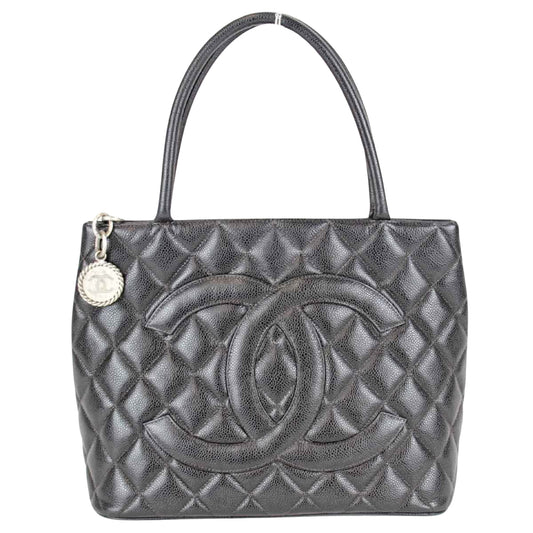 Chanel Medaillon Black Leather Tote Bag