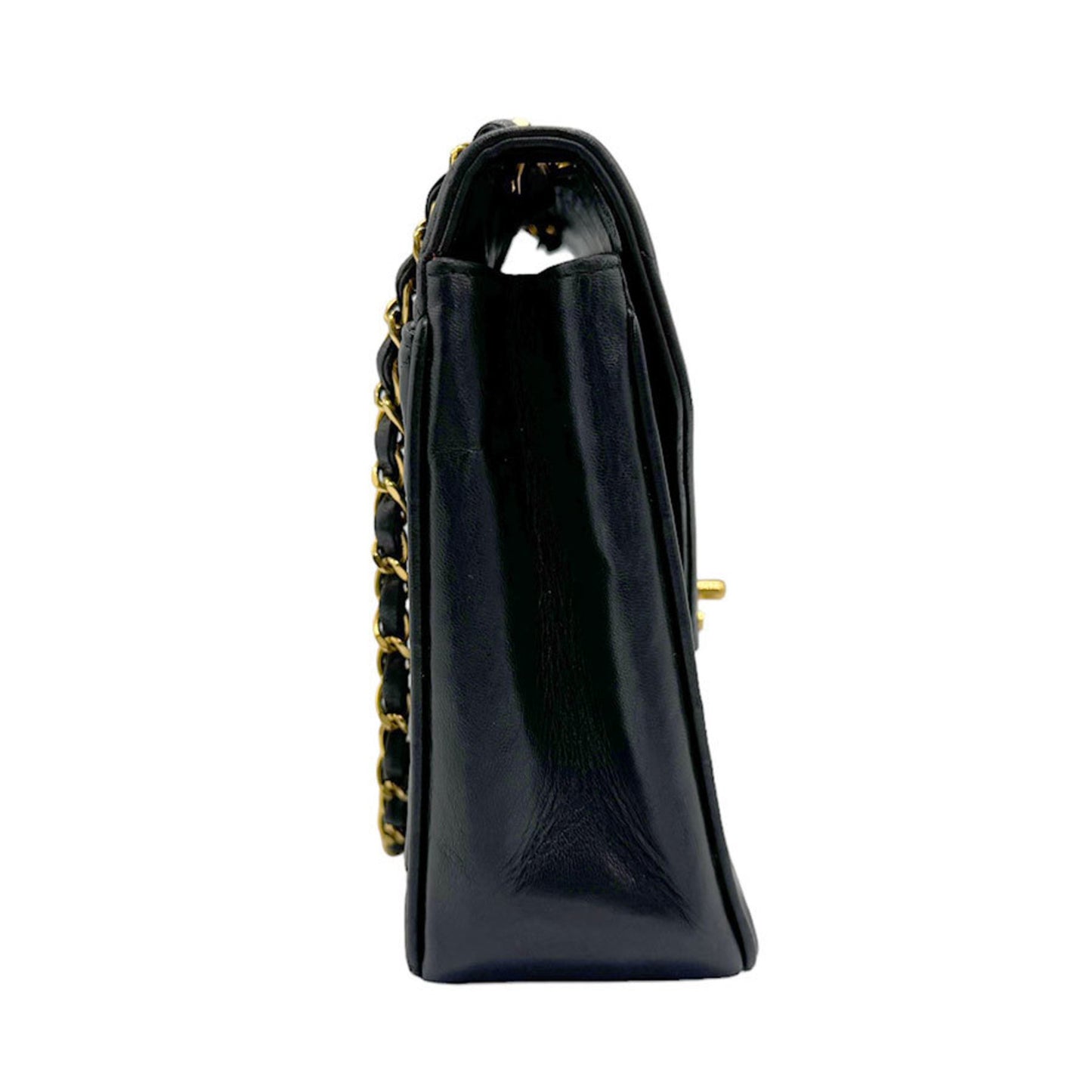 Chanel V-Stich Black Leather Shoulder Bag