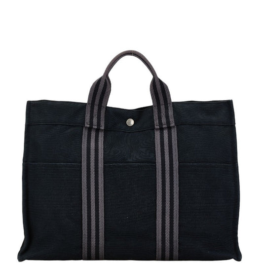 Hermès Herline Black Canvas Hand Bag