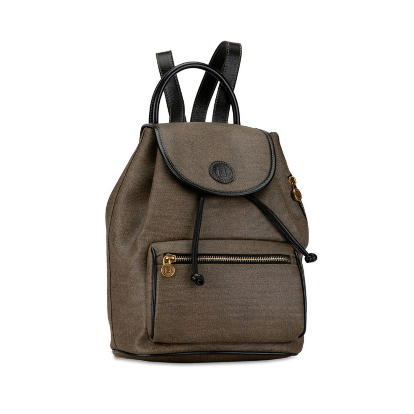 Fendi Zucchino Grey Canvas Backpack Bag