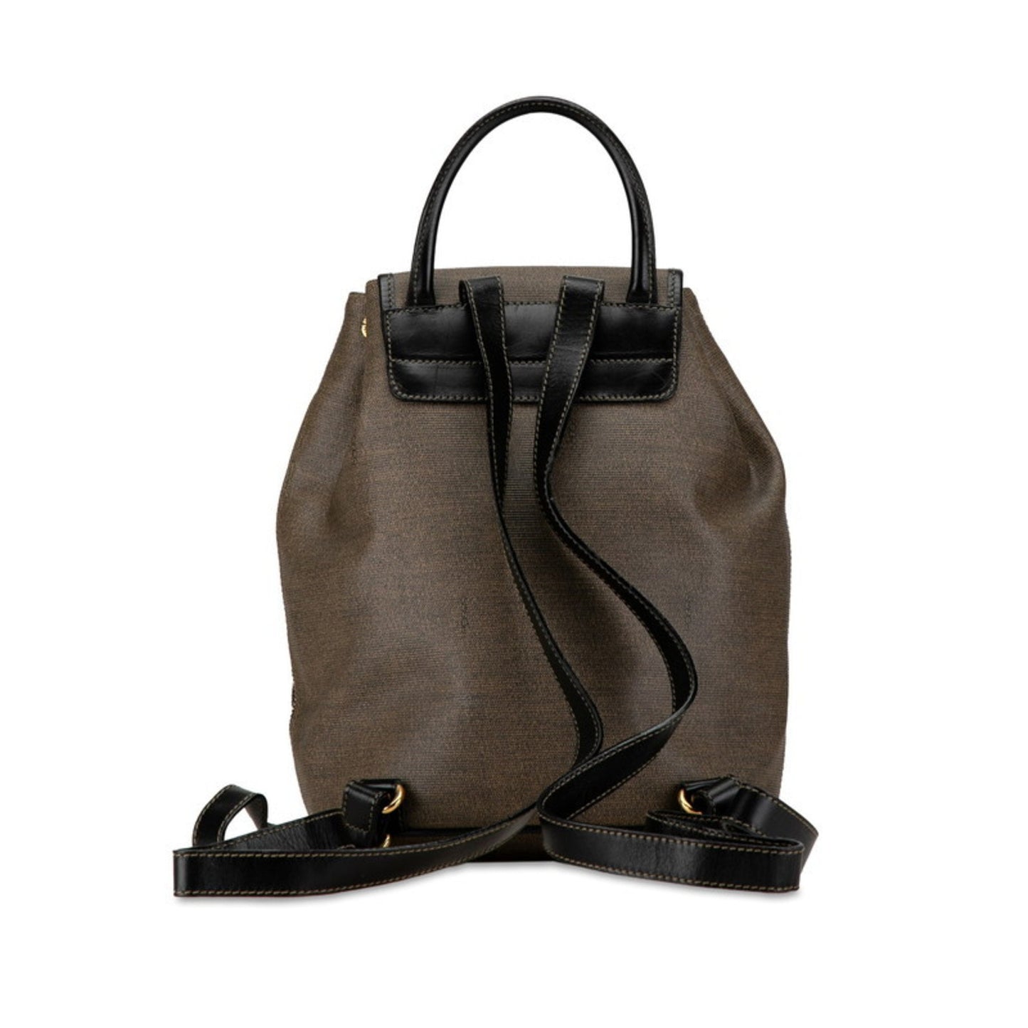 Fendi Zucchino Grey Canvas Backpack Bag