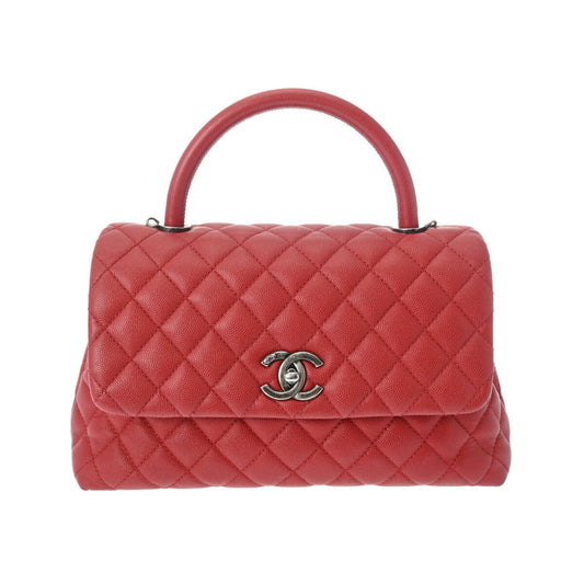 Chanel Coco Handle Red Leather Hand Bag