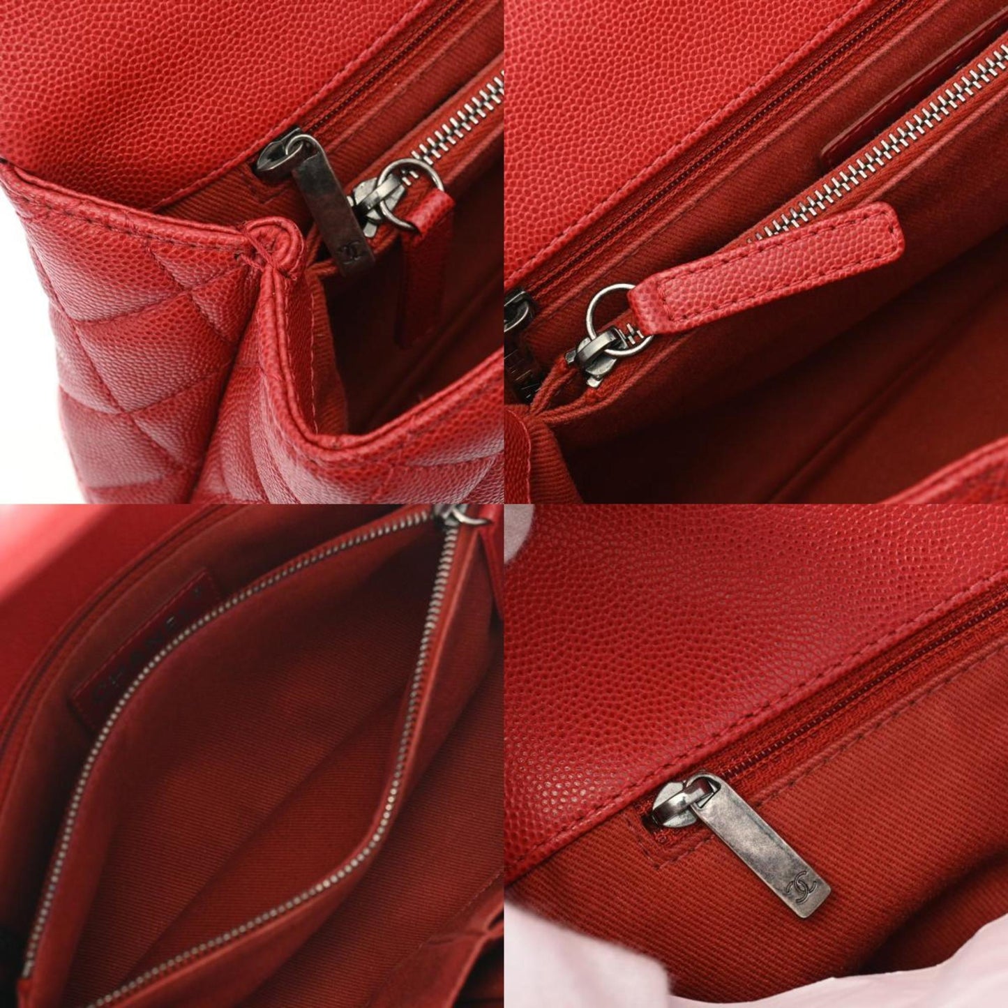 Chanel Coco Handle Red Leather Hand Bag