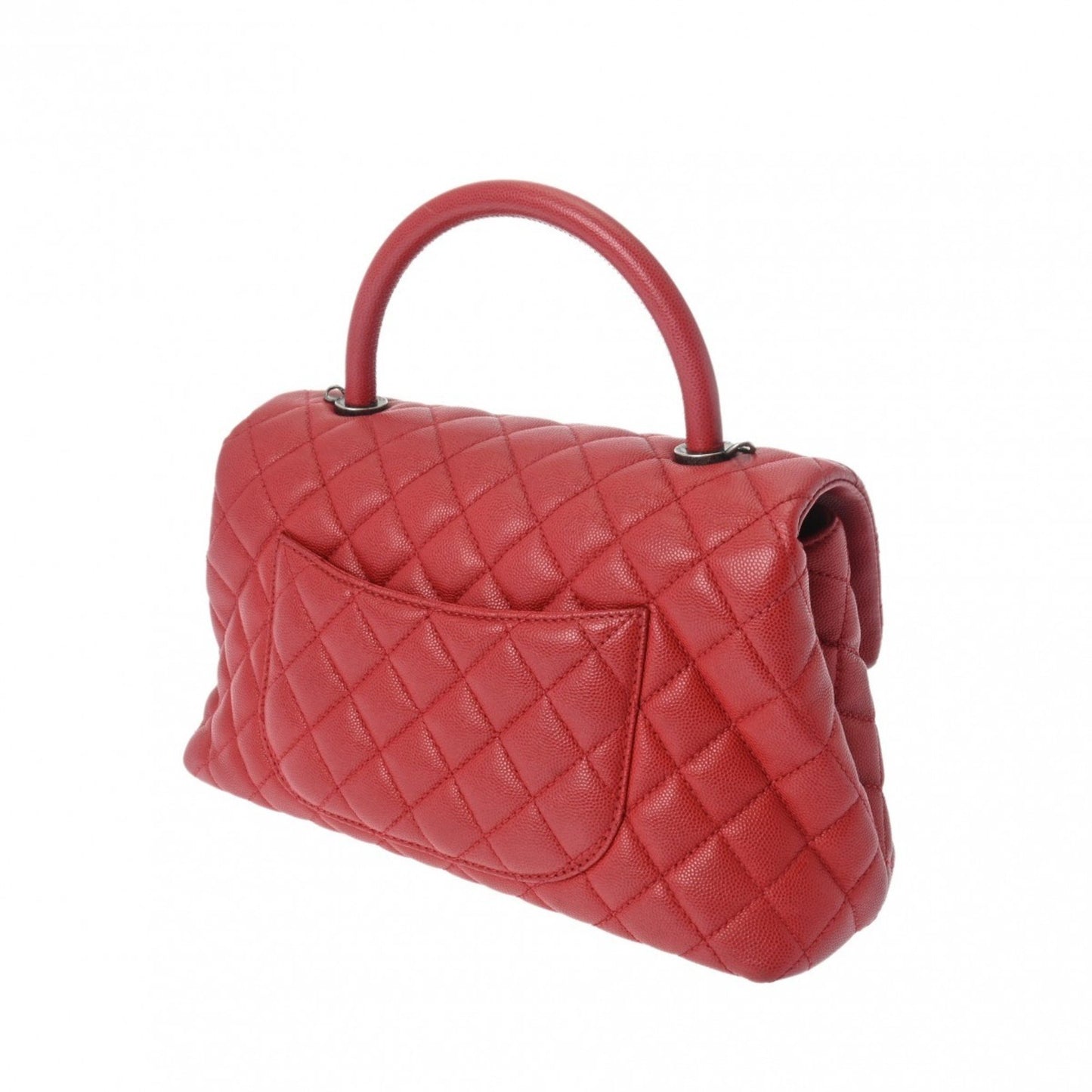 Chanel Coco Handle Red Leather Hand Bag