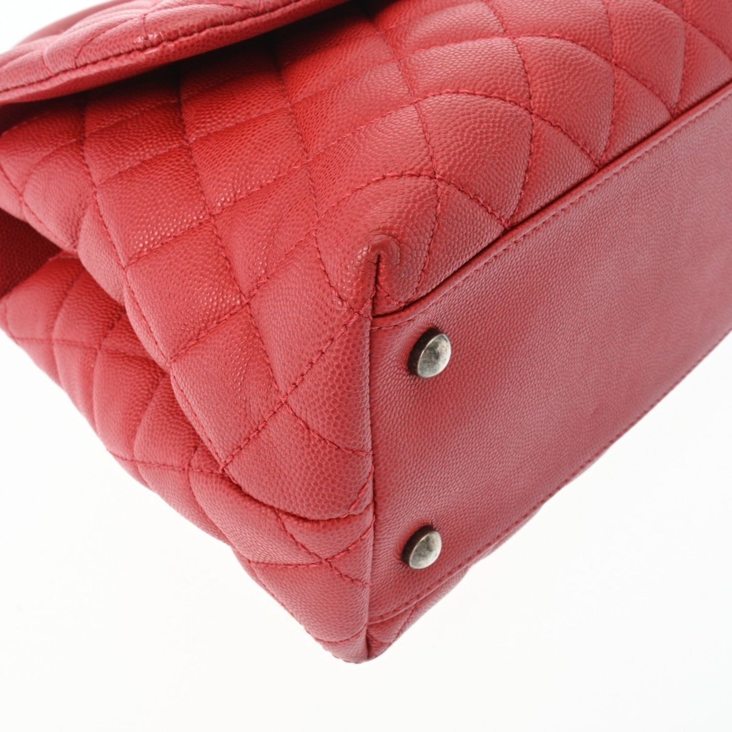 Chanel Coco Handle Red Leather Hand Bag