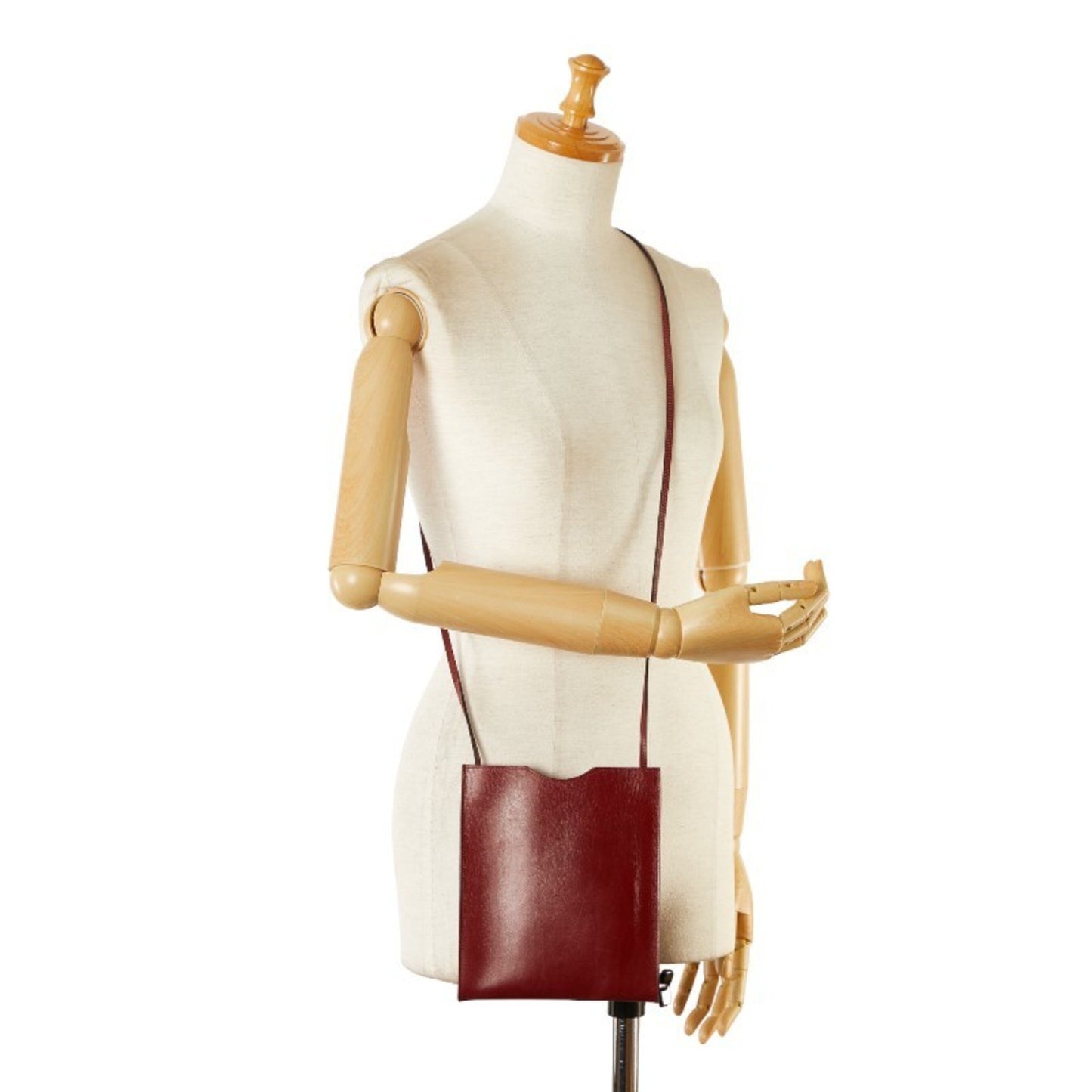 Hermès Onimetou Burgundy Leather Shoulder Bag