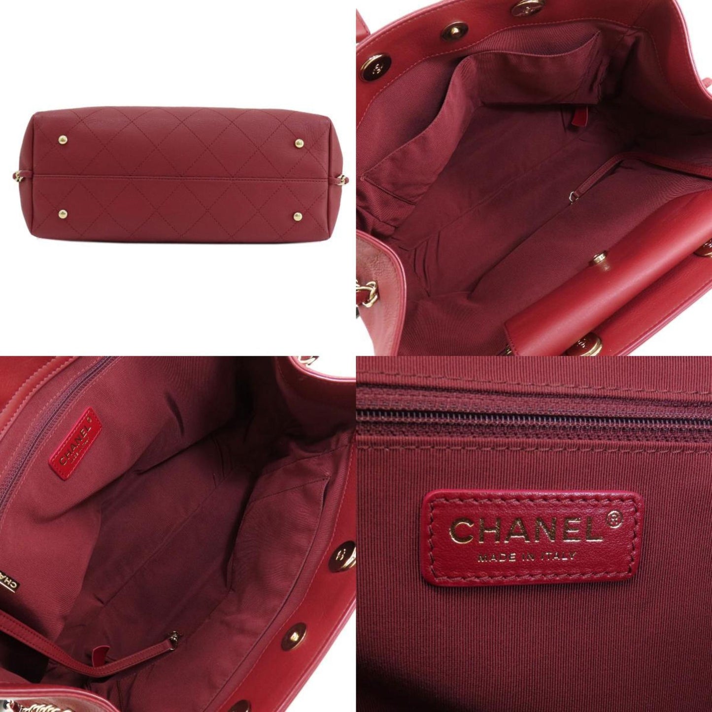 Chanel Matelassé Burgundy Leather Hand Bag