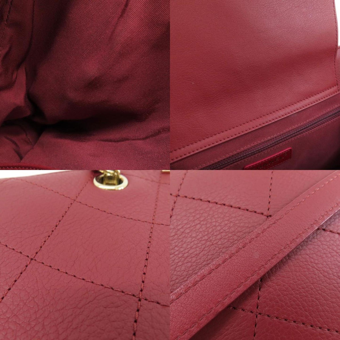 Chanel Matelassé Burgundy Leather Hand Bag