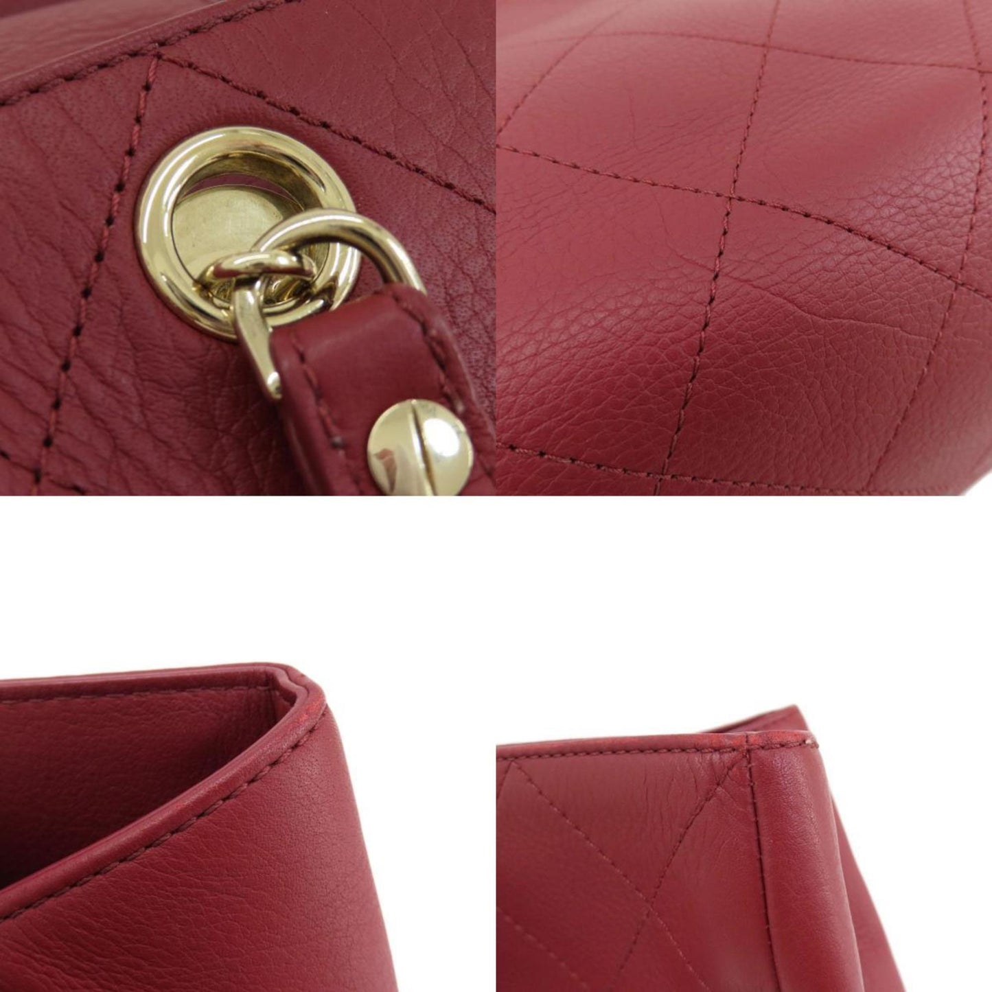 Chanel Matelassé Burgundy Leather Hand Bag