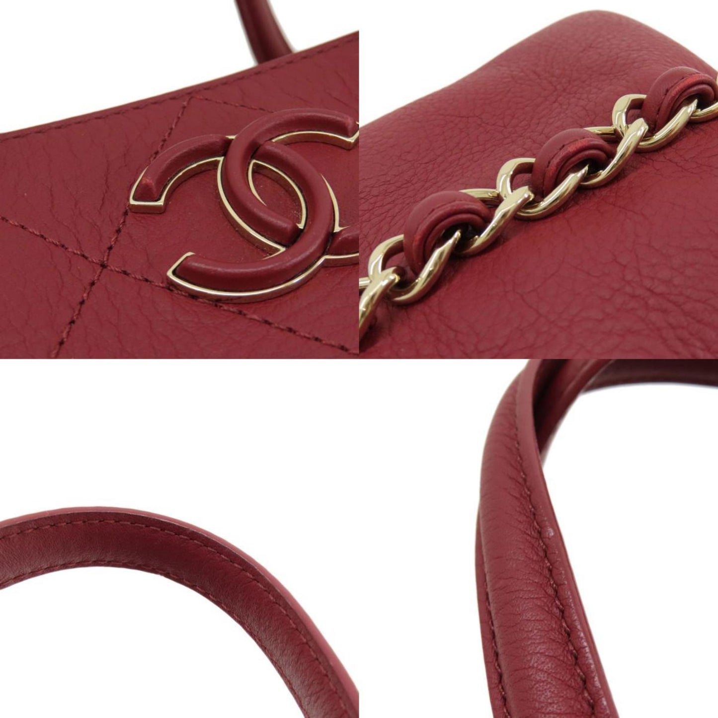 Chanel Matelassé Burgundy Leather Hand Bag