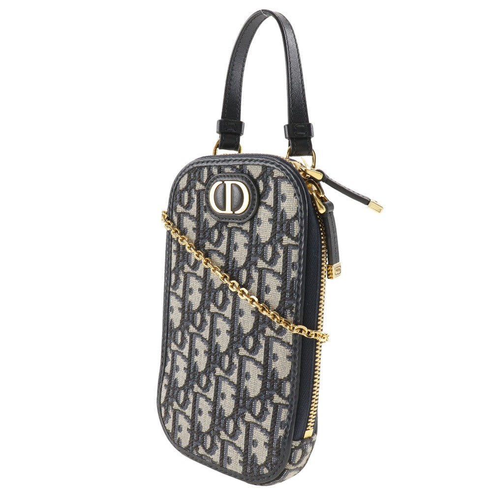 Dior 30 Montaigne Navy Canvas Shoulder Bag