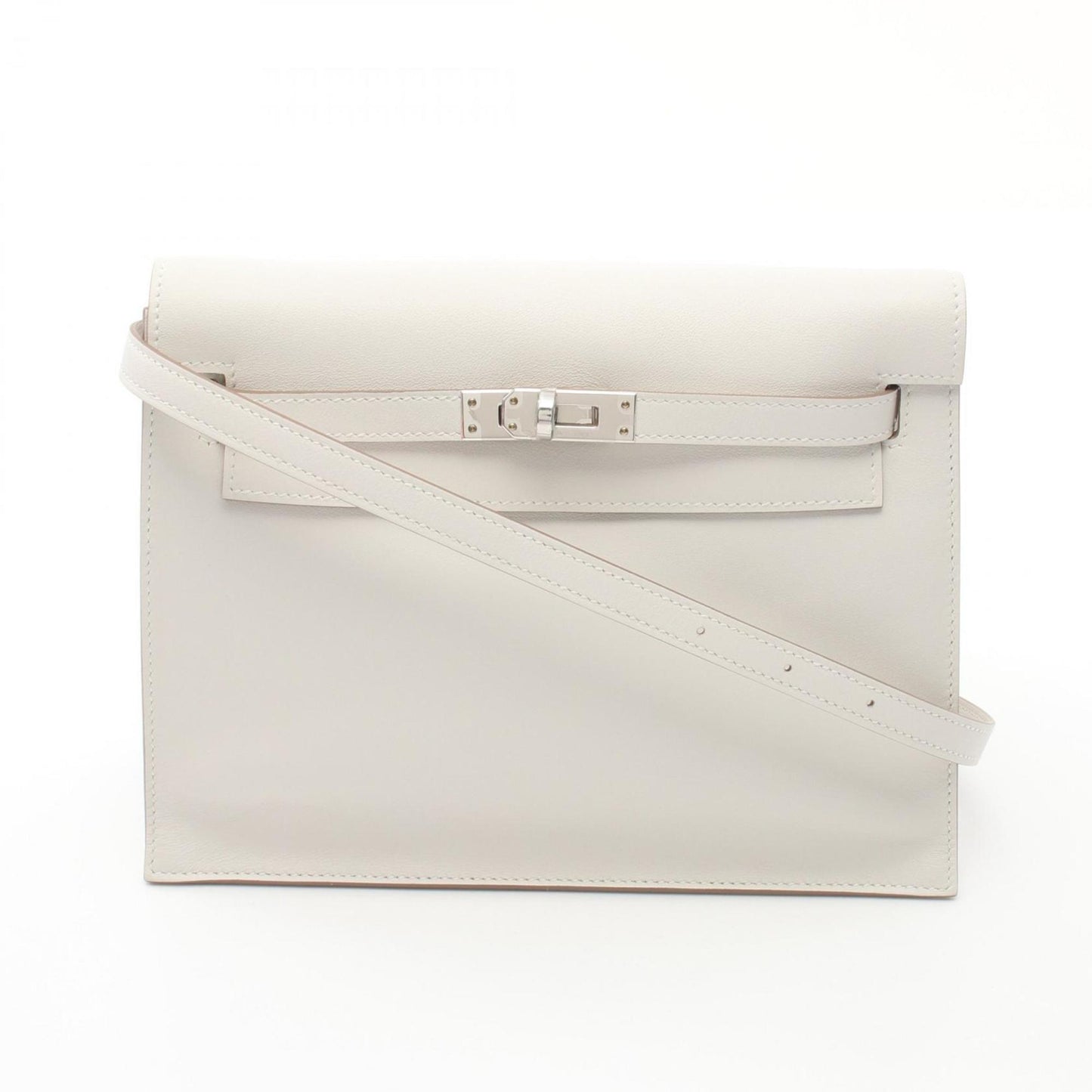 Hermès Kelly White Leather Shoulder Bag