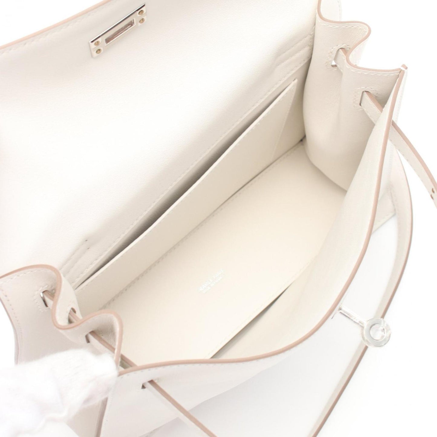 Hermès Kelly White Leather Shoulder Bag