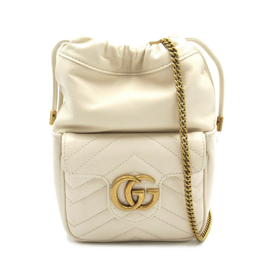 Gucci GG Marmont White Leather Shoulder Bag