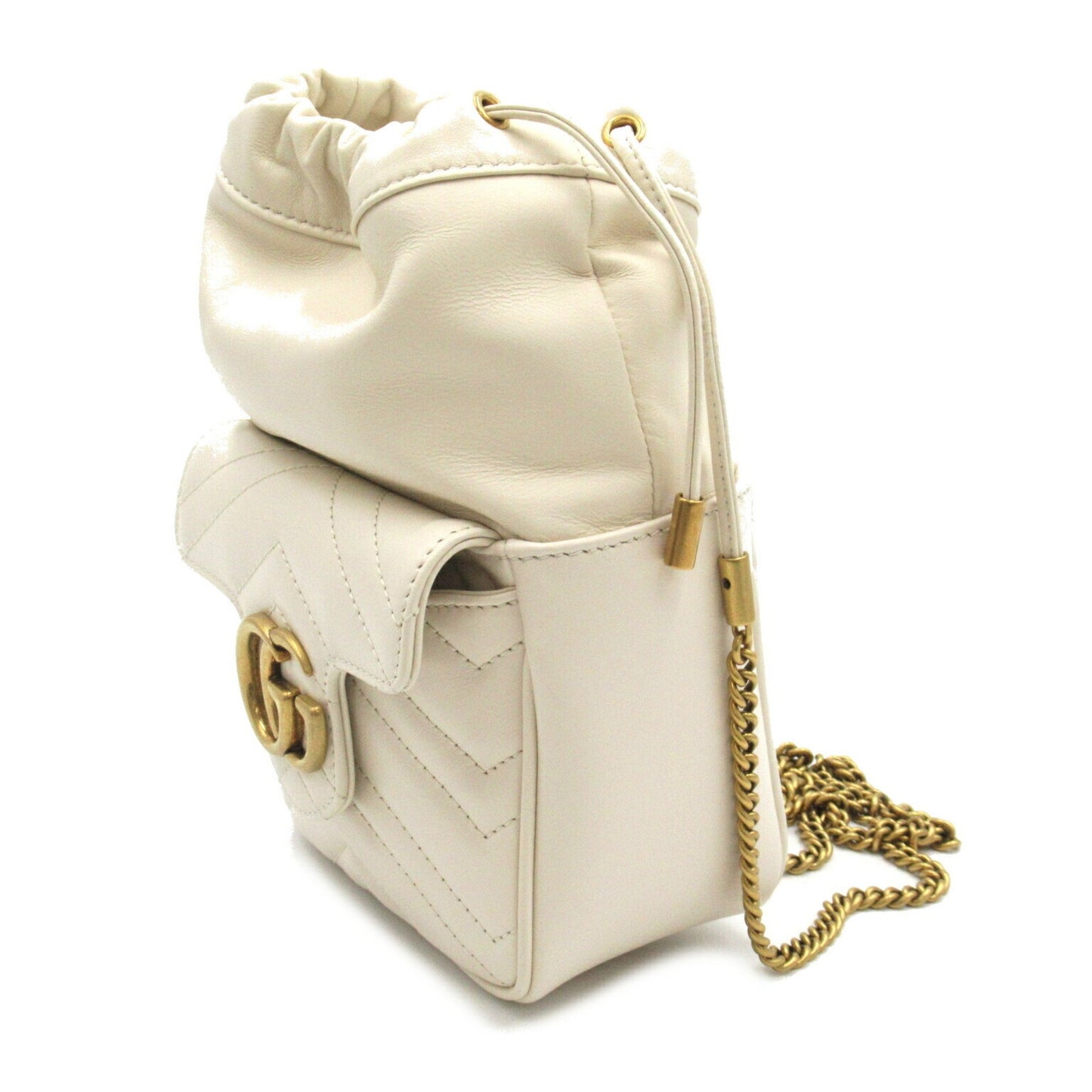 Gucci GG Marmont White Leather Shoulder Bag