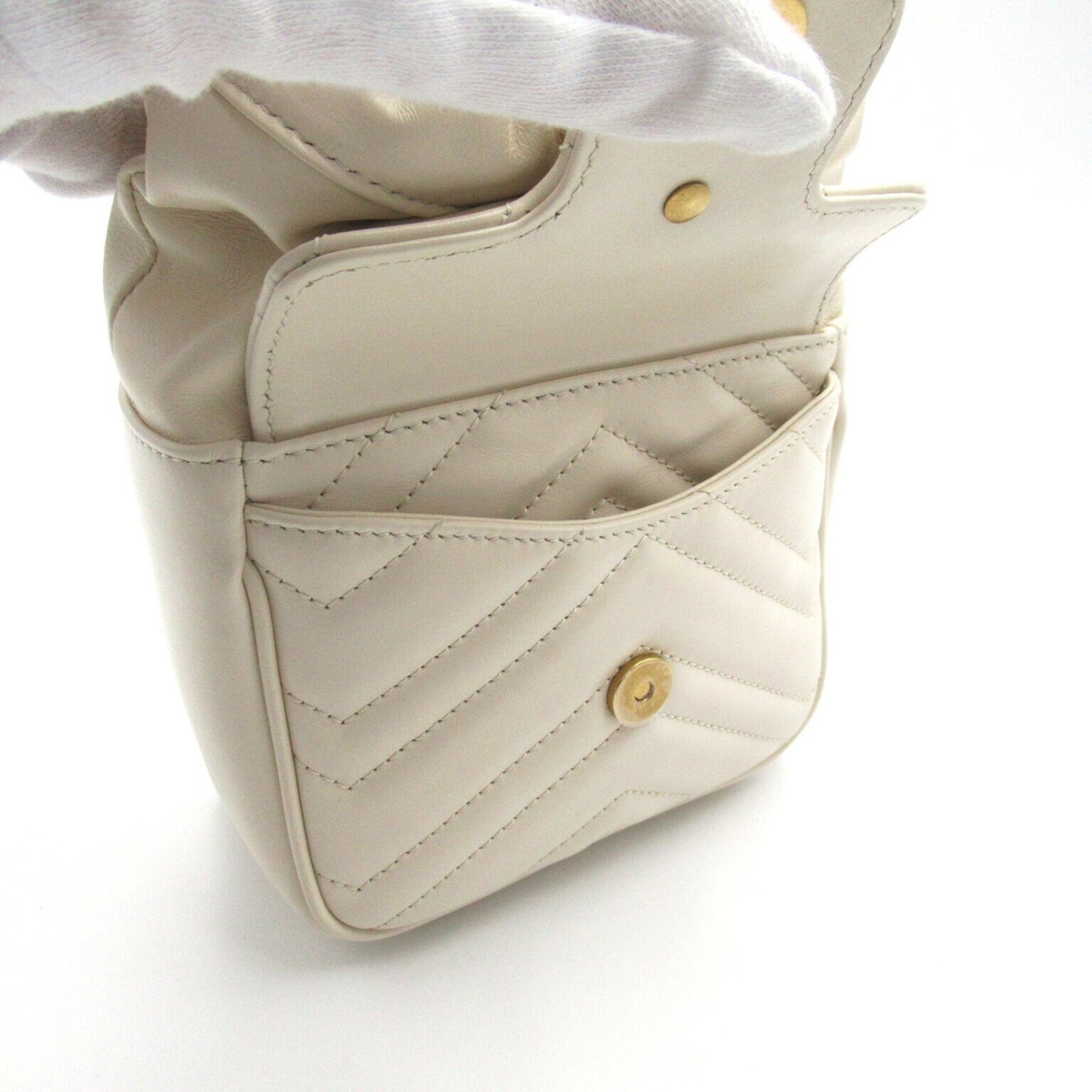 Gucci GG Marmont White Leather Shoulder Bag