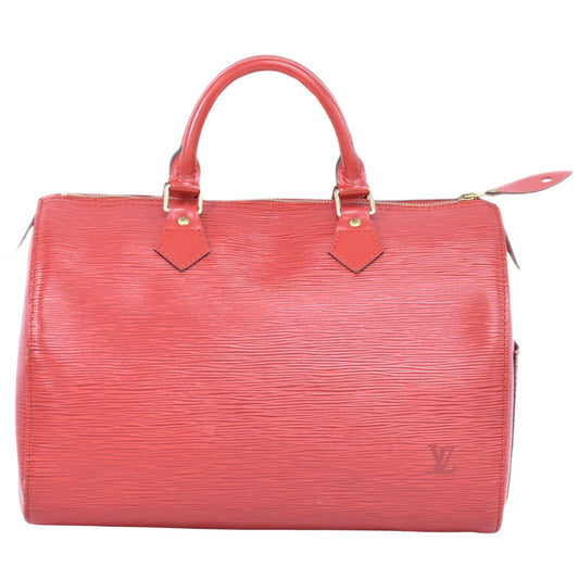 Louis Vuitton Speedy 30 Red Leather Hand Bag