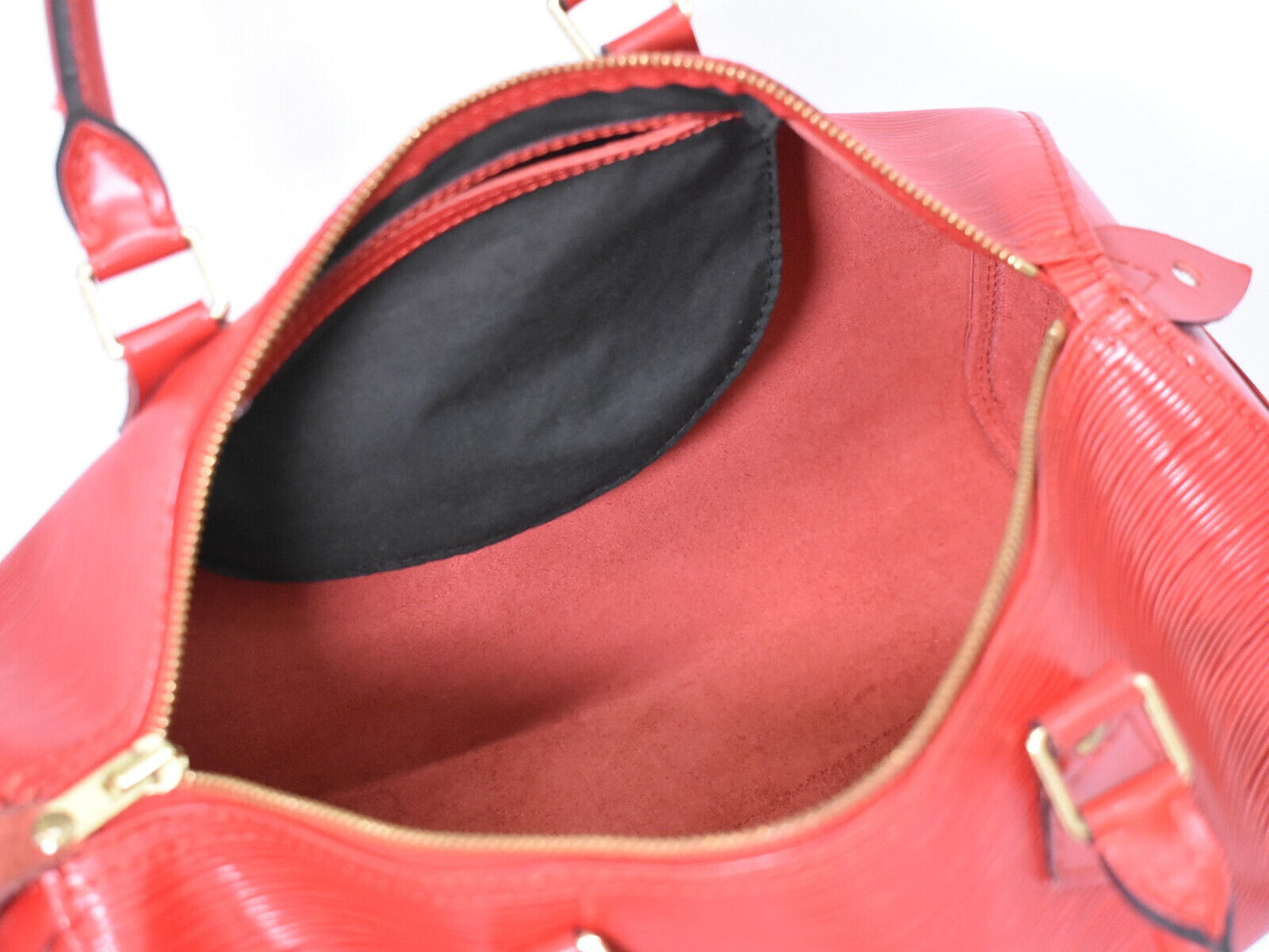 Louis Vuitton Speedy 30 Red Leather Hand Bag