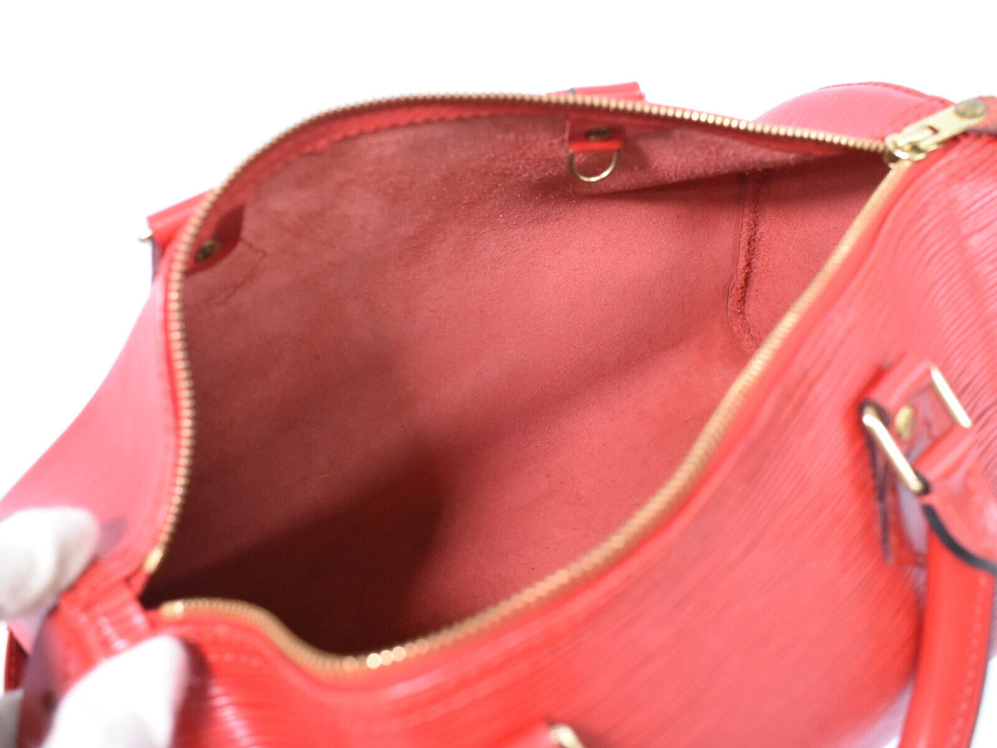 Louis Vuitton Speedy 30 Red Leather Hand Bag