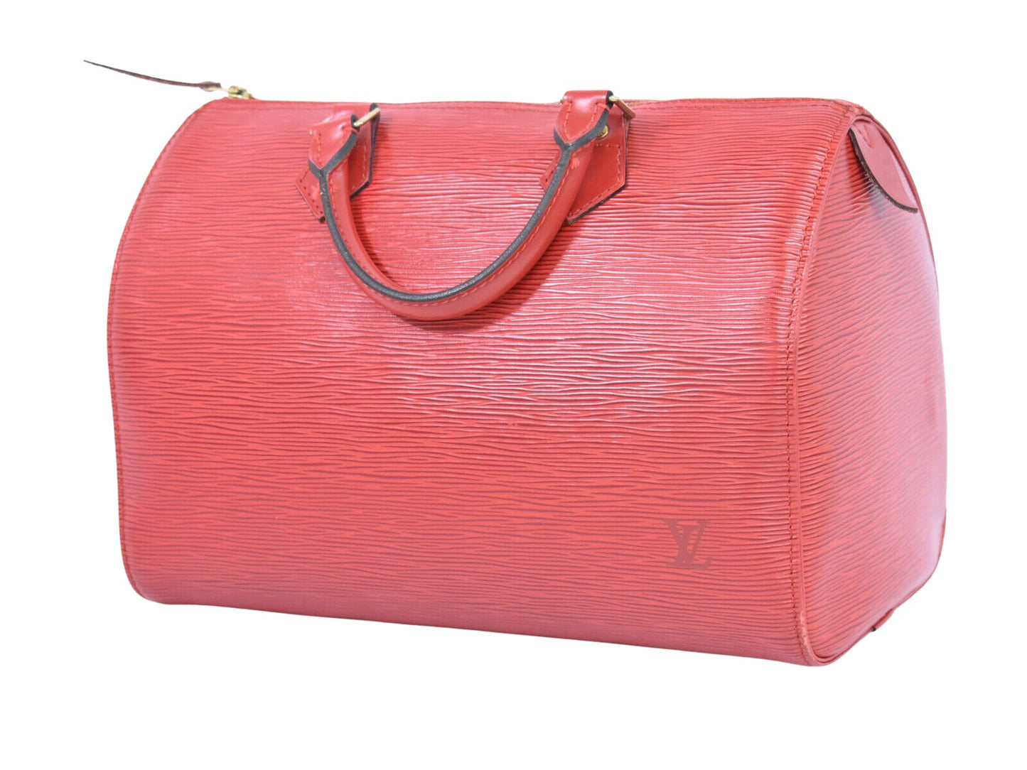 Louis Vuitton Speedy 30 Red Leather Hand Bag