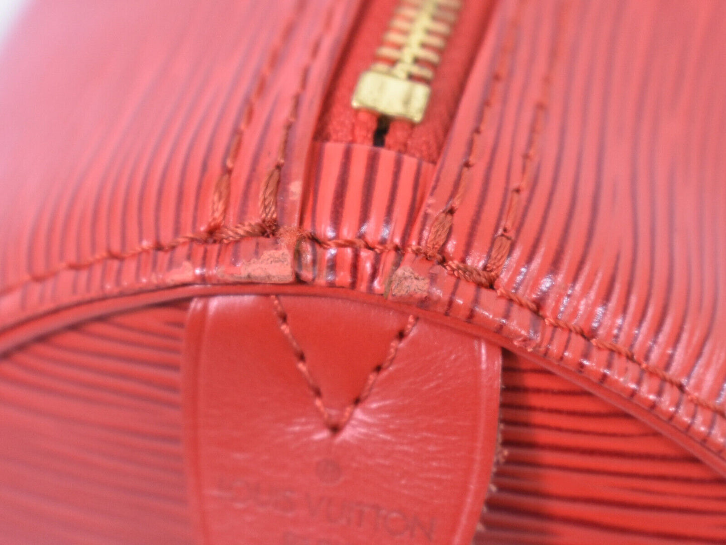 Louis Vuitton Speedy 30 Red Leather Hand Bag