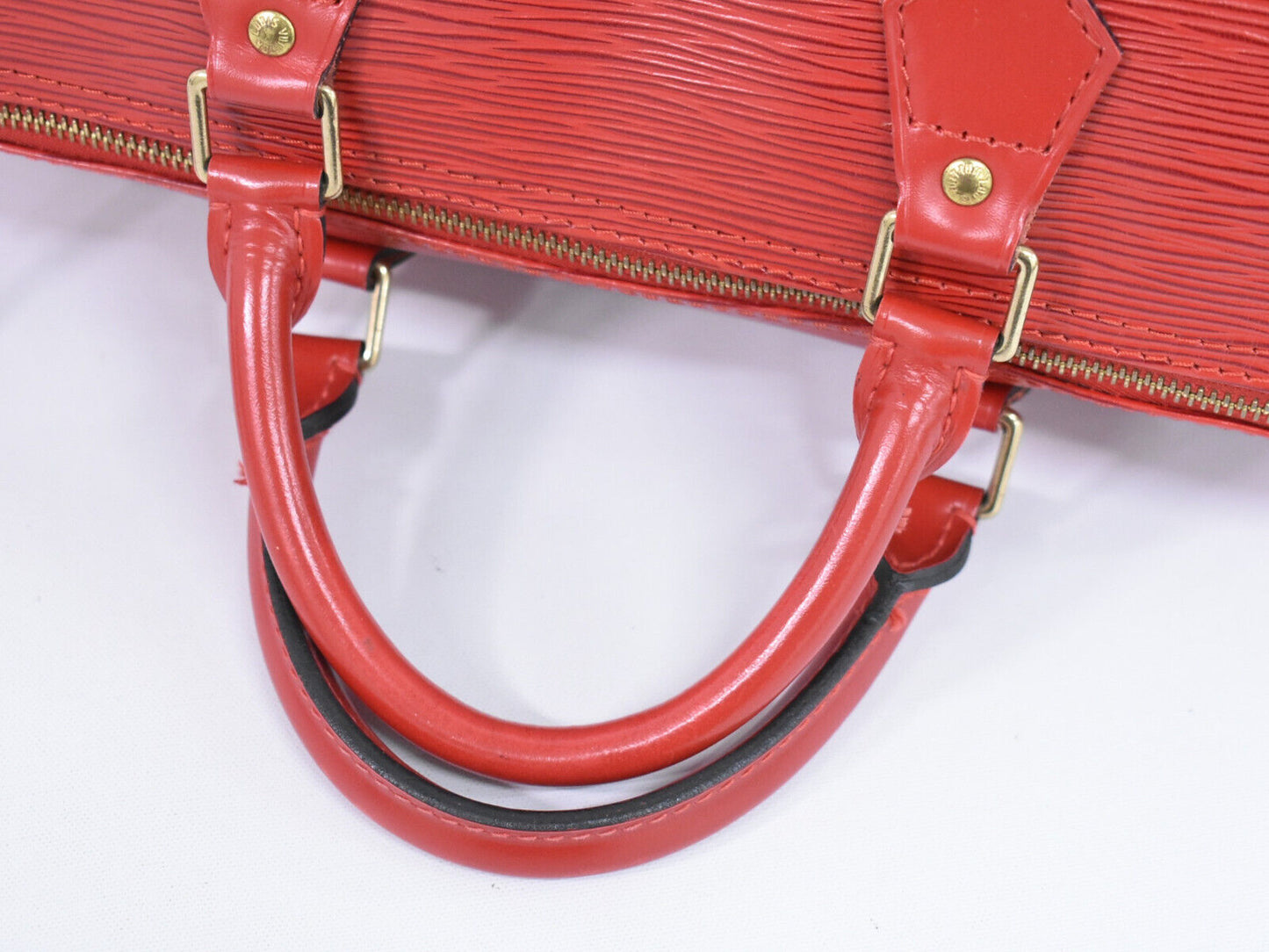 Louis Vuitton Speedy 30 Red Leather Hand Bag