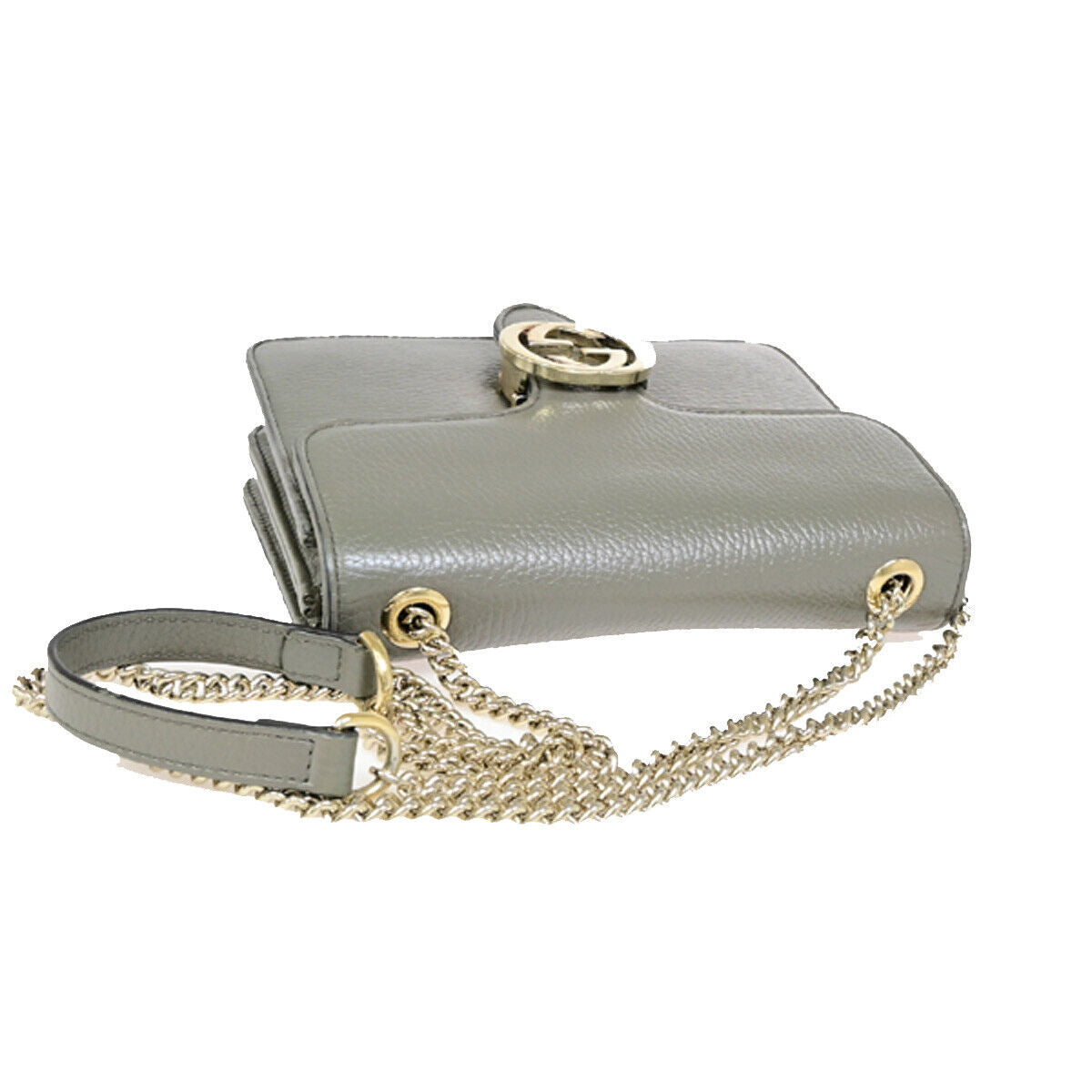 Gucci Interlocking Grey Leather Shoulder Bag