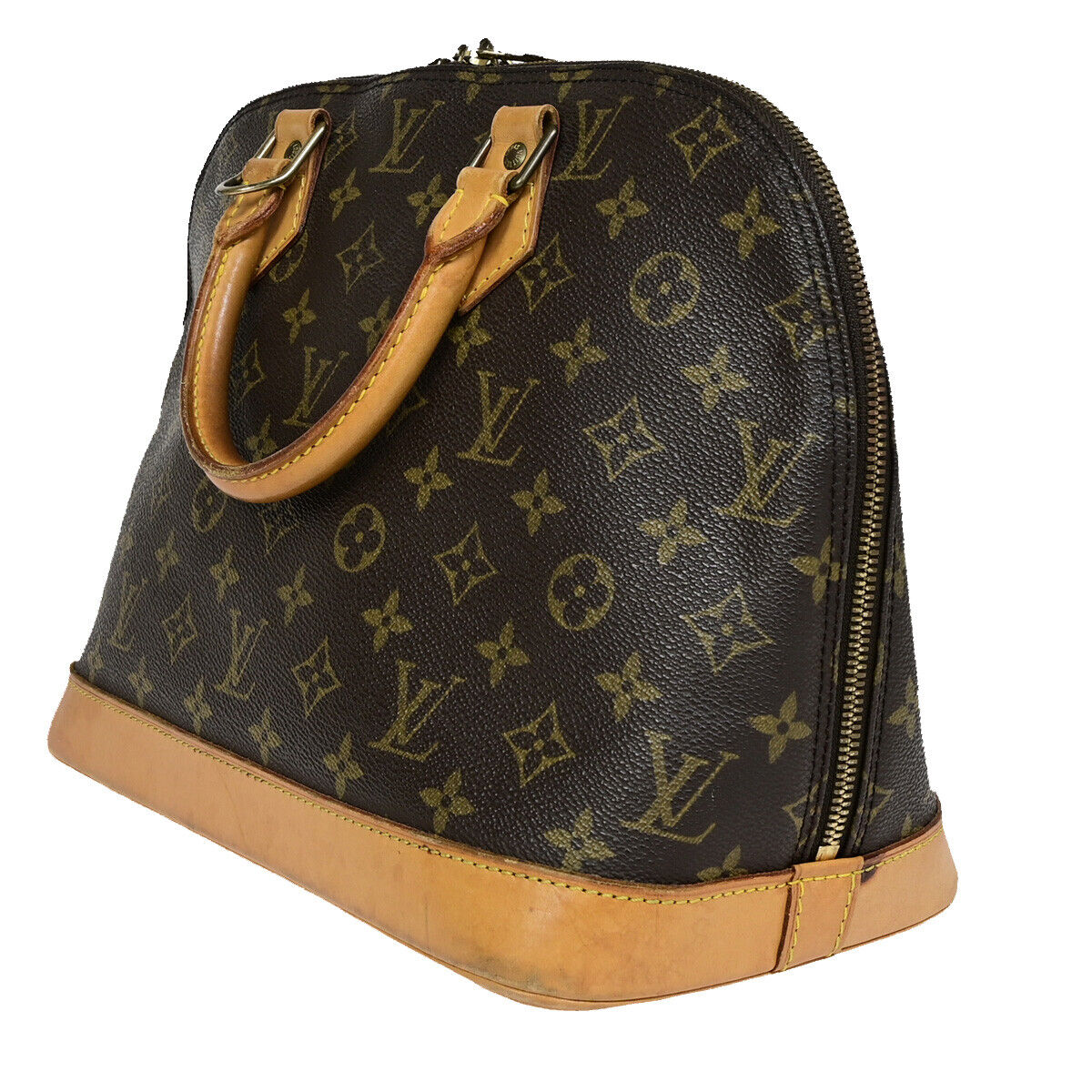 Louis Vuitton Alma Brown Canvas Hand Bag