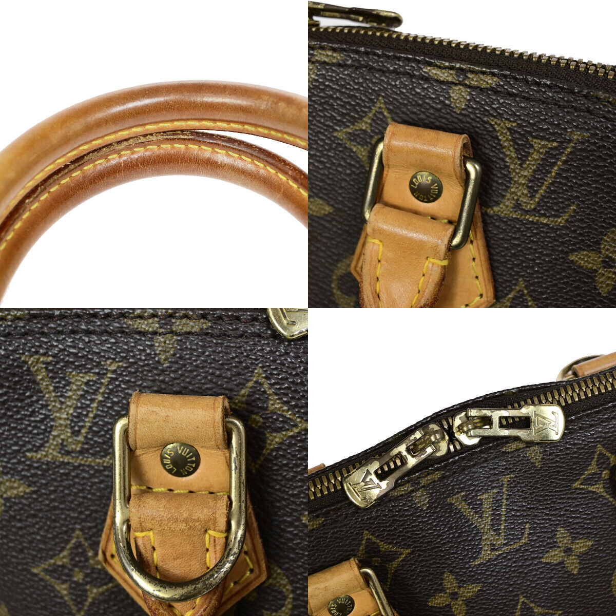 Louis Vuitton Alma Brown Canvas Hand Bag