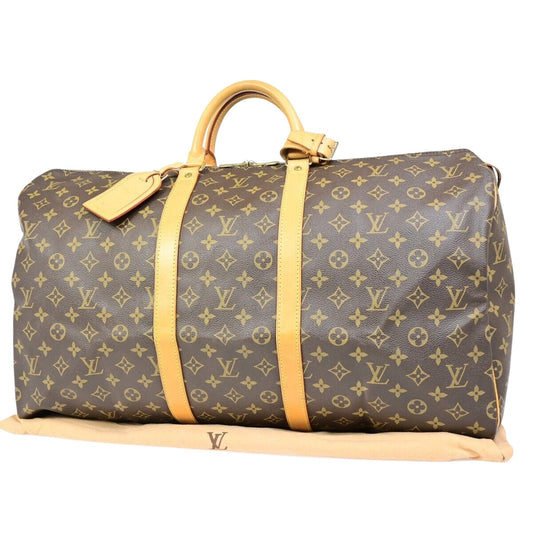 Louis Vuitton Keepall 55 Brown Canvas Travel Bag