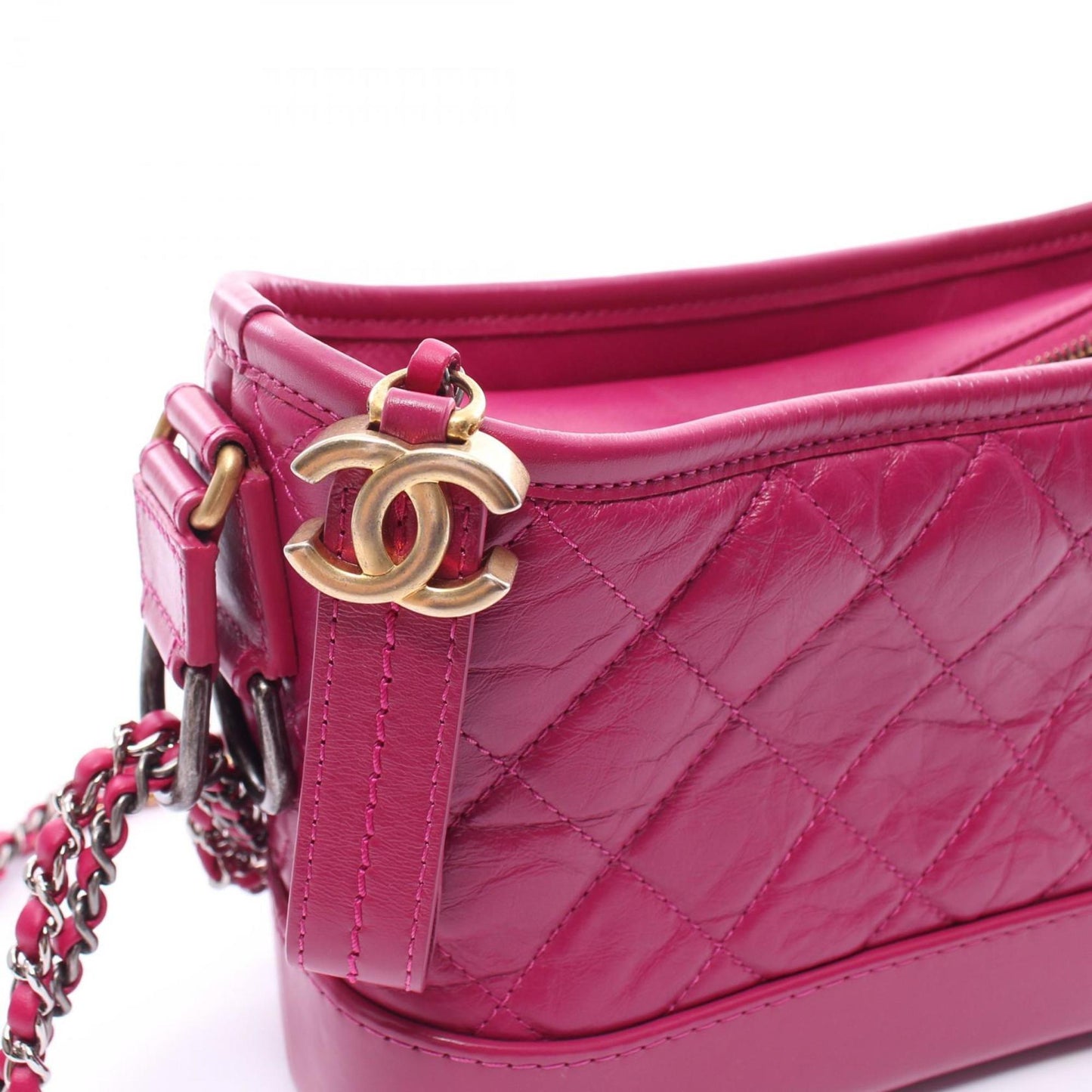 Chanel Gabrielle Pink Leather Shoulder Bag