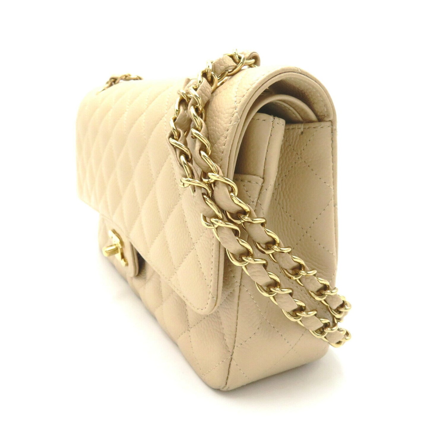 Chanel Timeless Beige Leather Shoulder Bag