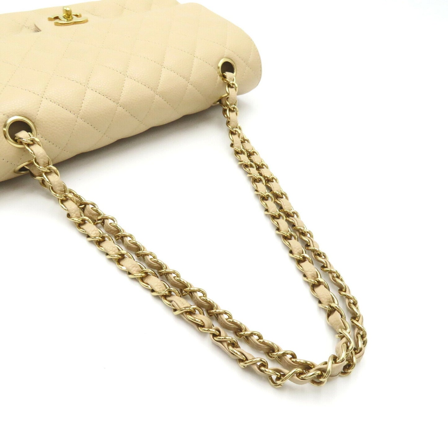 Chanel Timeless Beige Leather Shoulder Bag