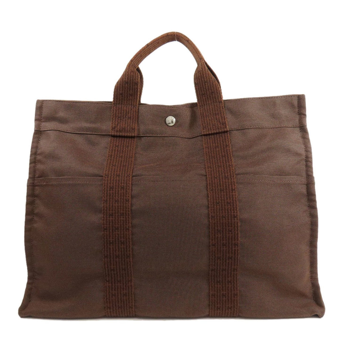 Hermès Herline Brown Canvas Tote Bag