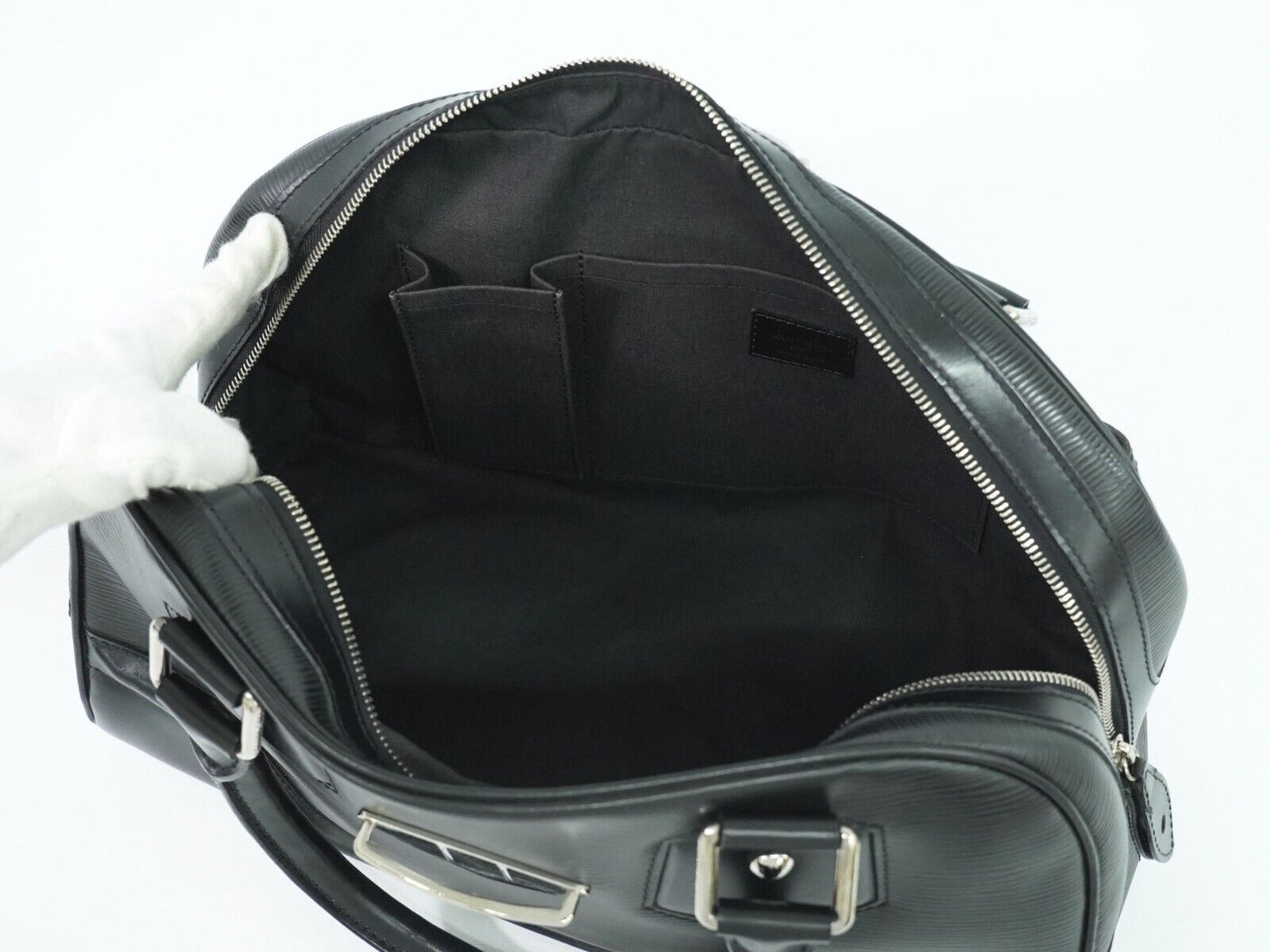 Louis Vuitton Bowling Black Leather Hand Bag