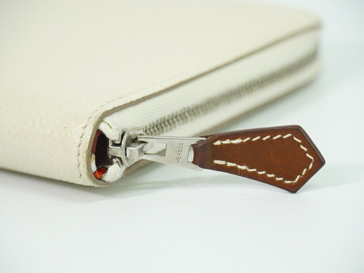 Hermès Silk'In White Leather Wallet Accessories