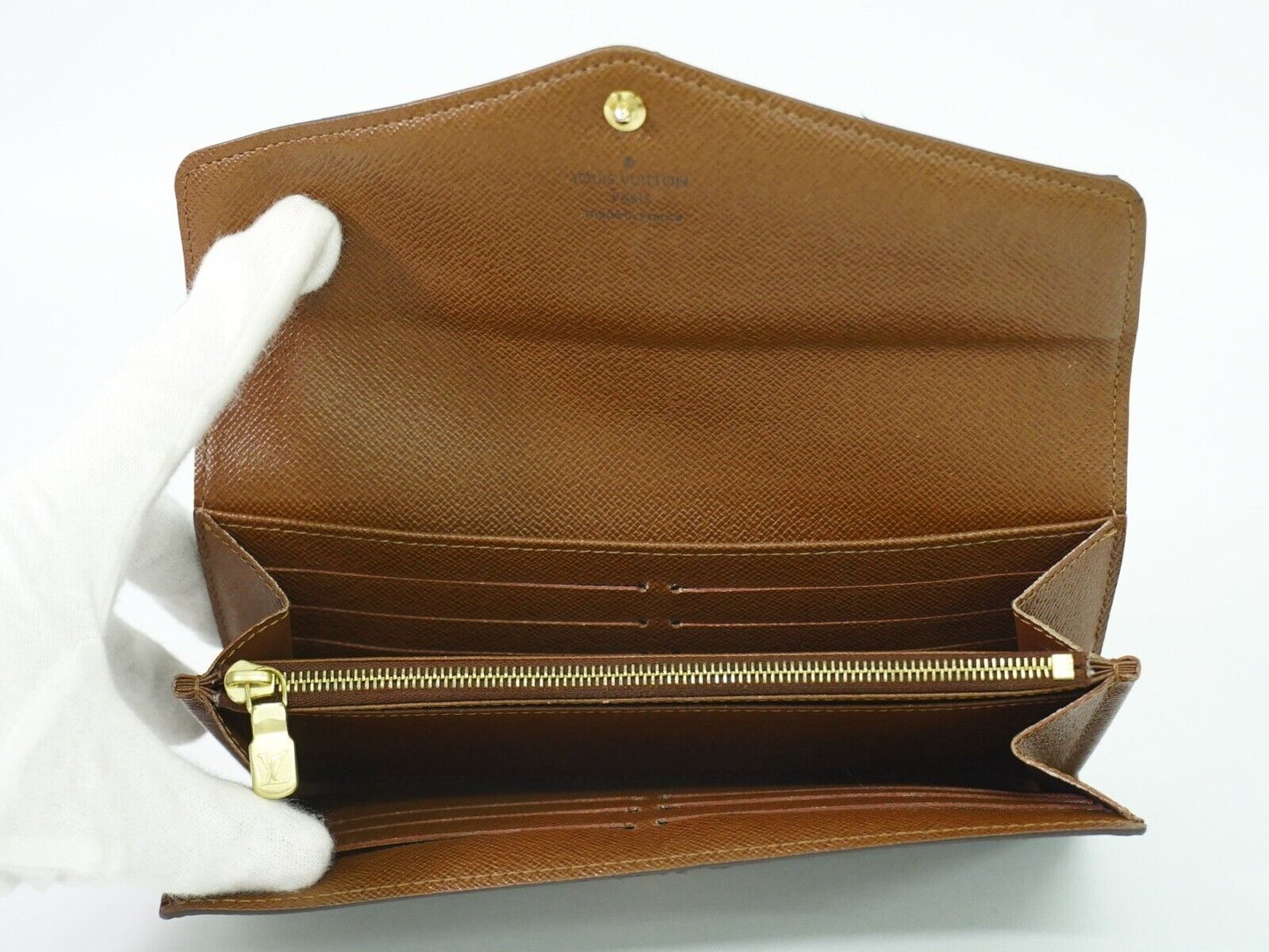 Louis Vuitton Sarah Brown Canvas Wallet Accessories