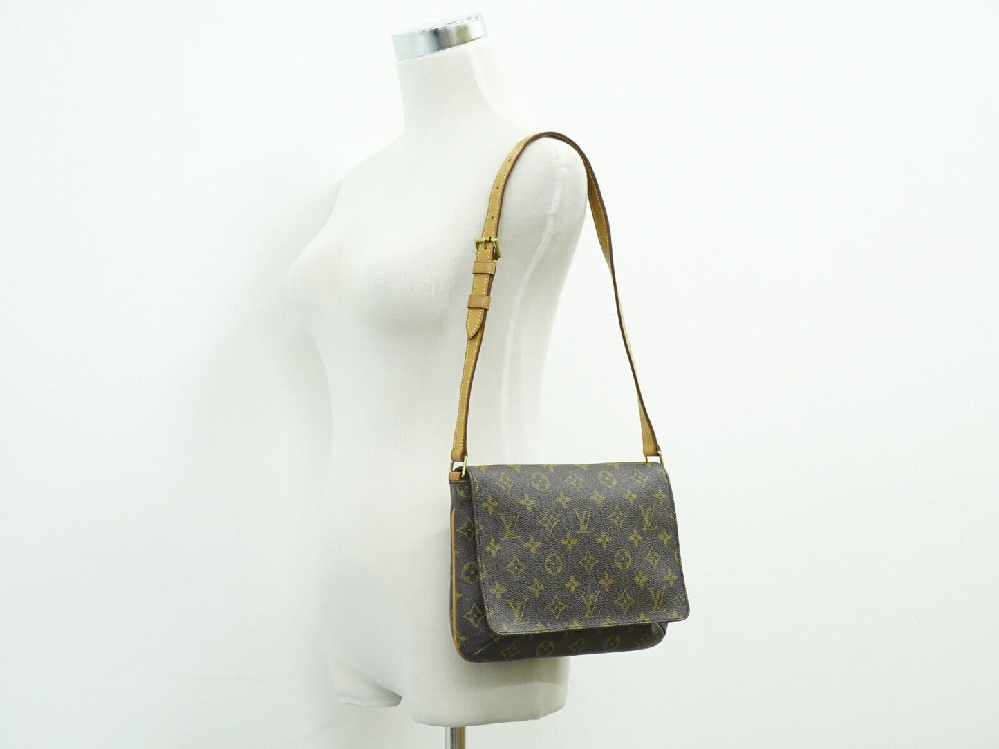 Louis Vuitton Musette Tango Brown Canvas Shoulder Bag