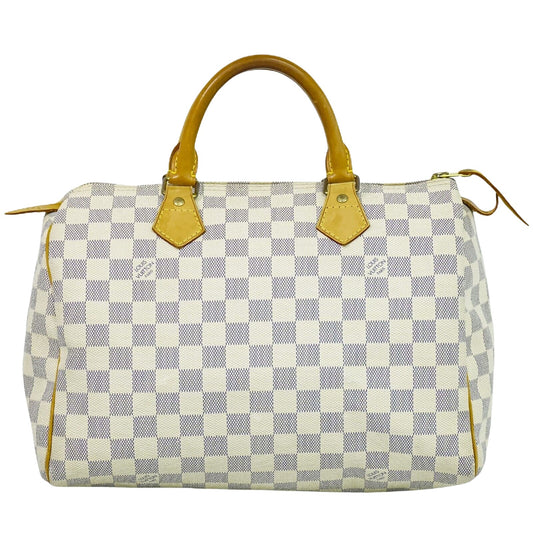 Louis Vuitton Speedy 30 White Canvas Hand Bag